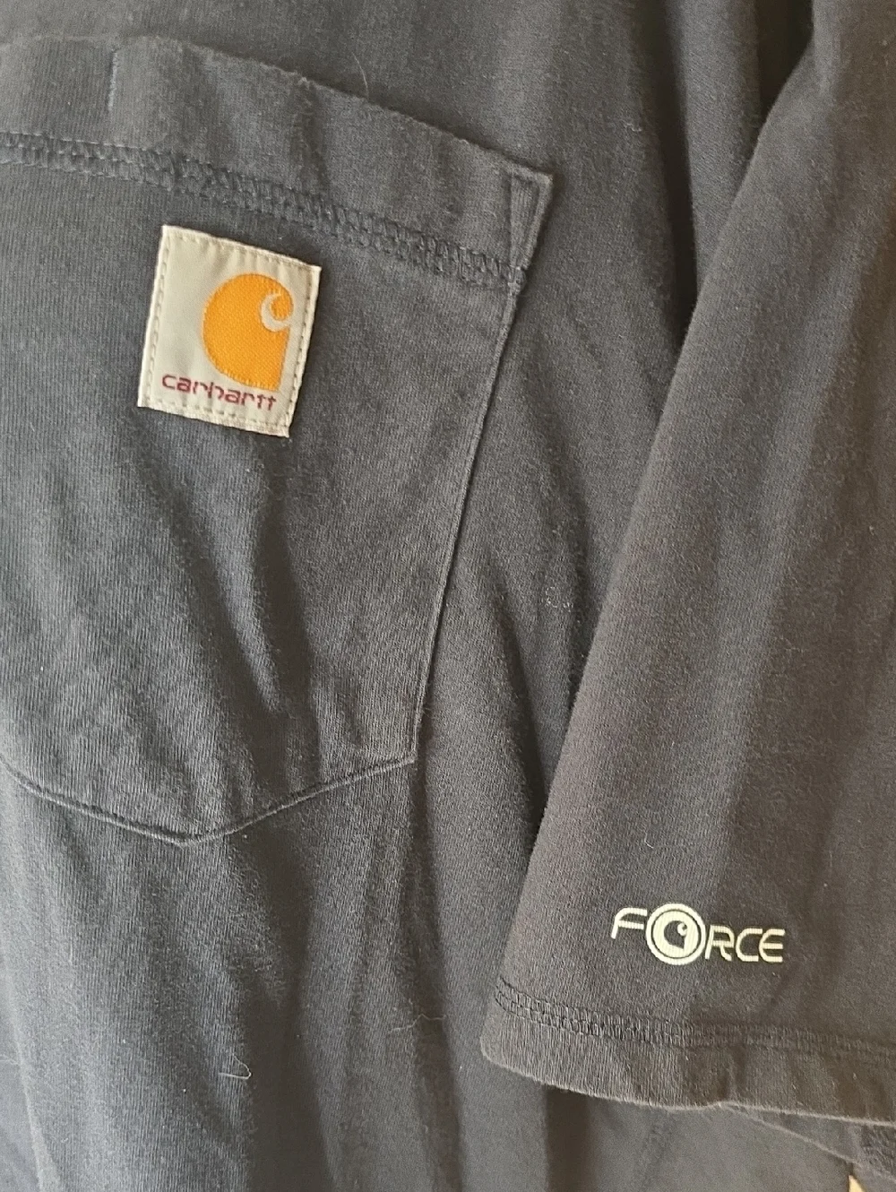 XXXL Carhartt Navy Short-Sleeve Pocket Tee Navy Blue - Picture 2 of 3